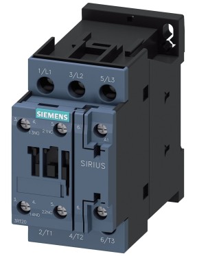 Siemens Sirius Kontaktör 3RT2027-1AP00 15kW 32A 230VAC 1NO+1NC Vida Bağlantılı S0 Boy 3 Kutuplu AC-3E/AC3