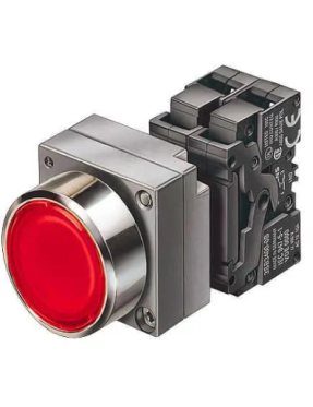 Siemens 3Sb3607 0Aa21 3Sb3 Metal Seri 22Mm Komple Işıklı Kırmızı Buton 10A 1Nc
