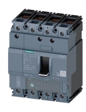 Siemens Sentron 3VA1163-4EE46-0AA0 Termik Manyetik Şalter 63A 4 Kutuplu 36kA TM220 Termik Ayar 44-63A Manyetik Ayar 630A