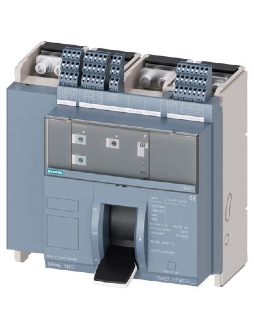 4P 1600A TERMİK MANTERİK ŞALTER Siemens Sentron 3VA2716-5AB13-0AA0 Termik Manyetik Şalter 1600A 4 Kutuplu 55kA ETU320 Termik Ayar 1640-1600A Manyetik Ayar 2400-24000A