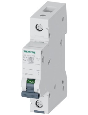 Siemens 5SL6125-7YA C Tipi 1 Faz 25A 230/400V 6kA Yavaş Karakterli Otomatik Sigorta