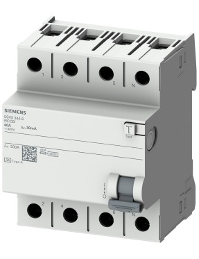 Siemens 5Sv5342-6 A Tipi Hata Akımı Koruma Anahtarı-Fı (Kaçak Akım Koruma Rölesi) 25A- 400V- 30Ma- 3P N