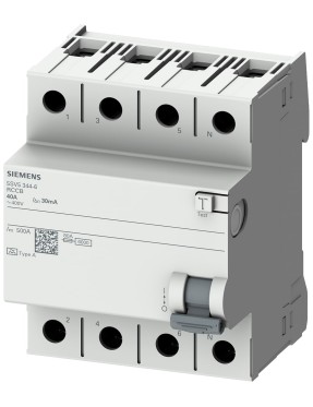 Siemens 5SV5346-6 A Tipi Trifaze Kaçak Akım Rölesi 30mA 63A 400V 3 Faz+N