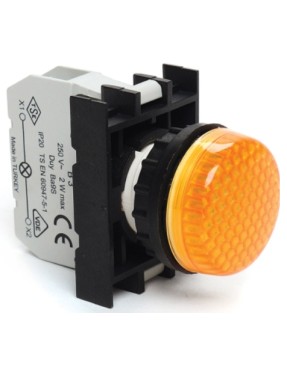 Emas B0W0XS B Serisi Plastik LED'li 48V AC/DC Sarı 22 mm Sinyal