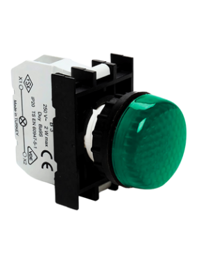 Emas B0Z0XY B Serisi Plastik LED'li 48V AC/DC Yeşil 22 mm Sinyal
