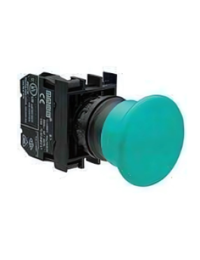 Emas B200MY B Serisi Plastik 1NC Yaylı 40 mm Mantar Yeşil 22 mm Buton