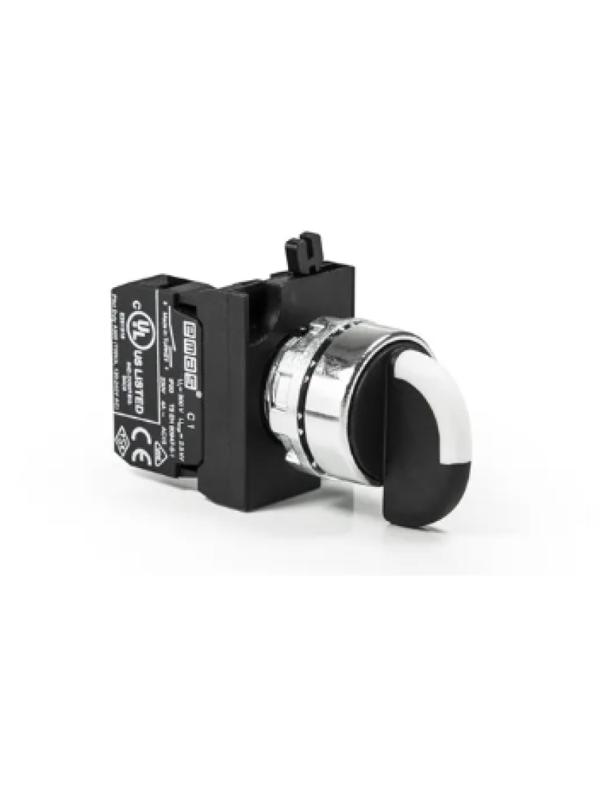 Emas CM101S20 CM Serisi Metal 2NO (0-I) 60° Seçici Kalıcı 22 mm Buton Emas Cm101S20 C Somunlu Metal Çift Start Seçici(0-1)Kalıcılı 60°