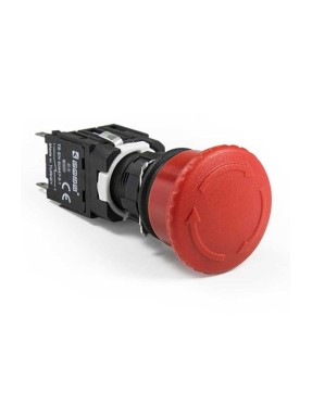 Emas D100YE30K D Serisi Plastik 1NO Acil Stop Yuvarlak 30 mm Çevirmeli Kısa Kırmızı 16 mm Buton