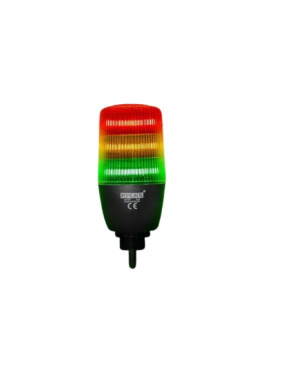 Emas IF5T024ZM05-1 F Serisi Üç Katlı 24V AC/DC 1mt Kablolu Buzzerlı Sabit Anahtar Kontrollü M22 Vidalı LED İkaz 55mm