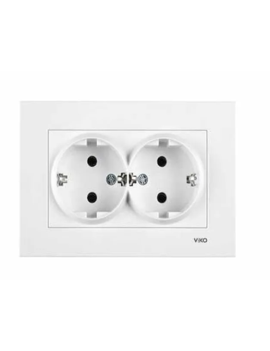 Viko 90960056 Karre Beyaz İkili Sıva Altı Çerçeveli Topraklı Priz Viko 90960056 Karre Beyaz İkili Sıva Altı Çerçeveli Topraklı Priz