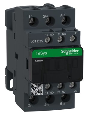 Schneider LC1D25B7 TeSys D 25 A 11 kW 24V AC Kontaktör 3 Kutuplu 1NO+1NC AC-3