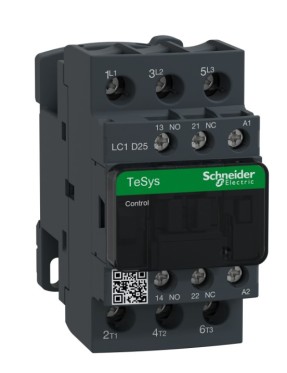 Schneider LC1D25E7 TeSys D 25 A 11 kW 48V AC Kontaktör 3 Kutuplu 1NO+1NC AC-3