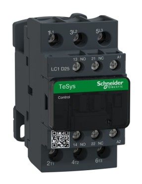 Schneider LC1D25F7 TeSys D 25 A 11 kW 110V AC Kontaktör 3 Kutuplu 1NO+1NC AC-3