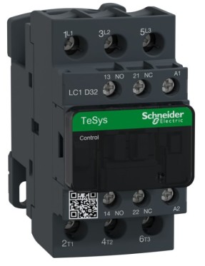 Schneider LC1D32F7 TeSys D 32 A 15 kW 110V AC Kontaktör 3 Kutuplu 1NO+1NC AC-3