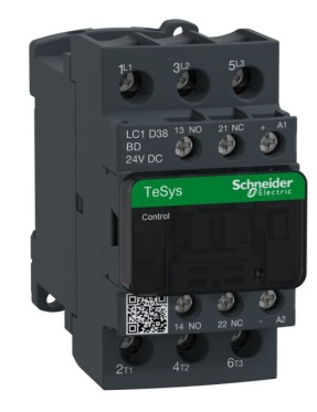 Schneider LC1D38BD TeSys D 38 A 18,5 kW 24V DC Kontaktör 3 Kutuplu 1NO+1NC AC-3