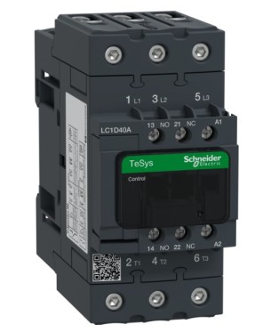 Schneider Lc1D40Ab7 Tesys D Kontaktör - 3P(3 Na) - Ac-3 - <= 440 V 40 A - 24 V Ac 50/60 Hz Bobin