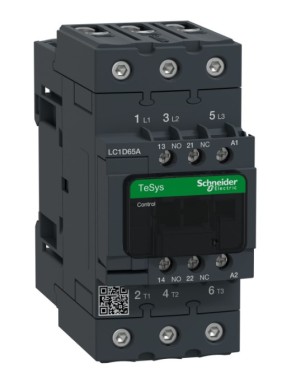 Schneider LC1D65AM7 TeSys D 65 A 30 kW 220V AC Kontaktör 3 Kutuplu 1NO+1NC AC-3