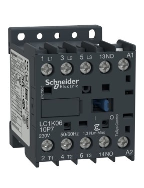 Schneider LC1K0610B7 2,2 KW 6A 24V Ac 1 No TeSys k Kontaktör