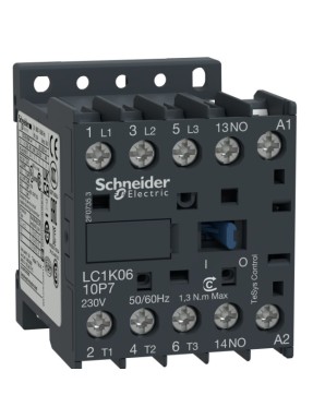 Schneider LC1K0910B7 TeSys K 9 A 4 kW 24V AC Kontaktör 3 Kutuplu 1NO AC-3