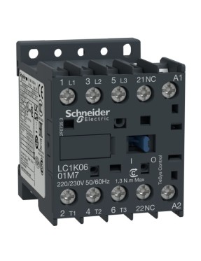 Schneider LC1K1601B7 TeSys K 16 A 7,5 kW 24V AC Kontaktör 3 Kutuplu 1NC AC-3