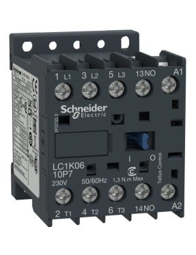 Schneider LC1K1610B7 TeSys K 16 A 7,5 kW 24V AC Kontaktör 3 Kutuplu 1NO AC-3