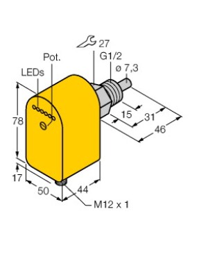 Turck 6870056 Fcs-G1/2A4P-Lıx-H1141 Akış İzleme Entegre İşlemcili Daldırma Sensörü