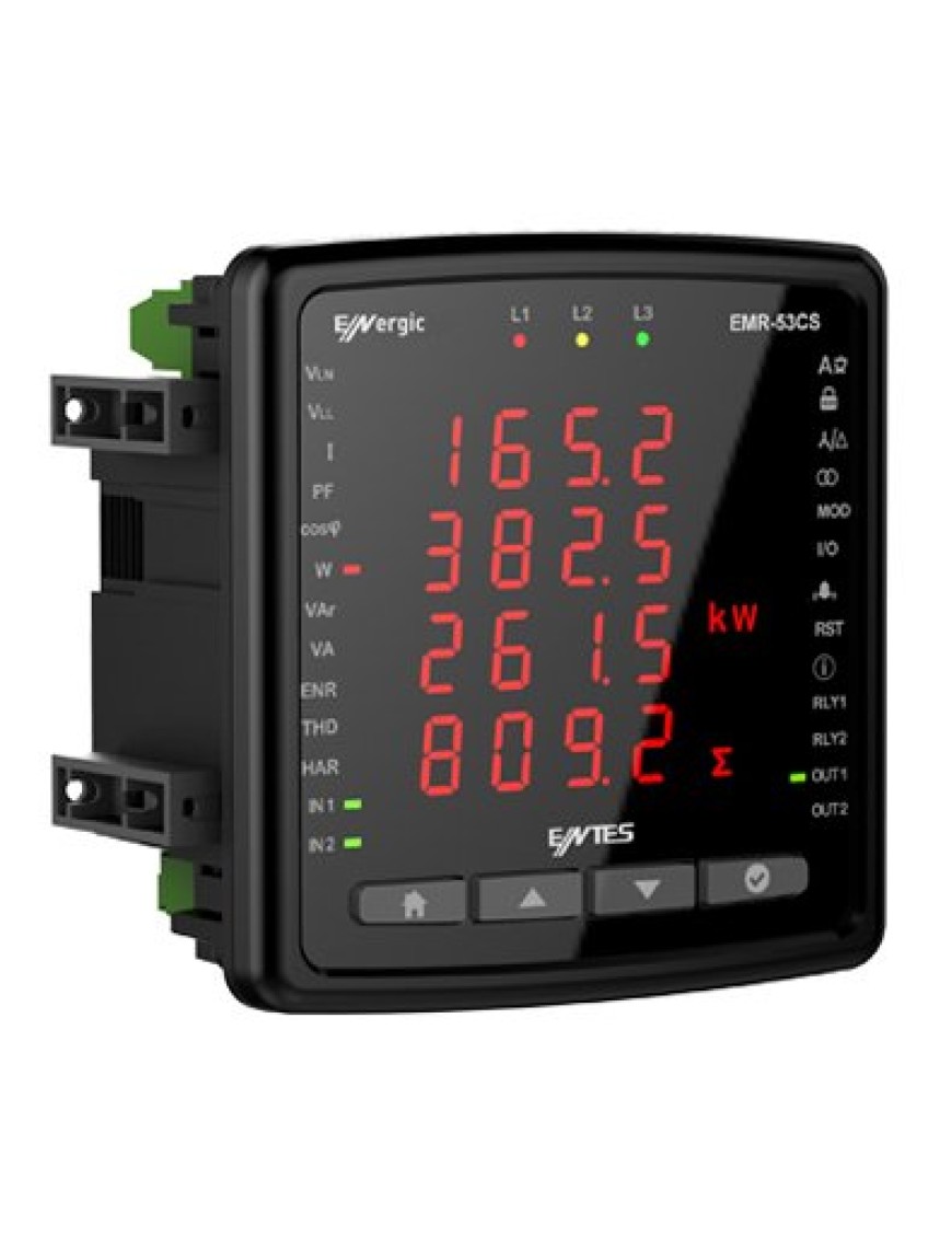 ENTES M4768 EMR-53CS Şebeke Analizörleri EMR Serisi Şebeke Analizörleri Entes M4768 EMR-53CS 96x96 Şebeke Analizörü 110-270VAC/DC 2 Dijital Giriş 2 Dijital Çıkış 2 Röle Çıkışlı RS-485