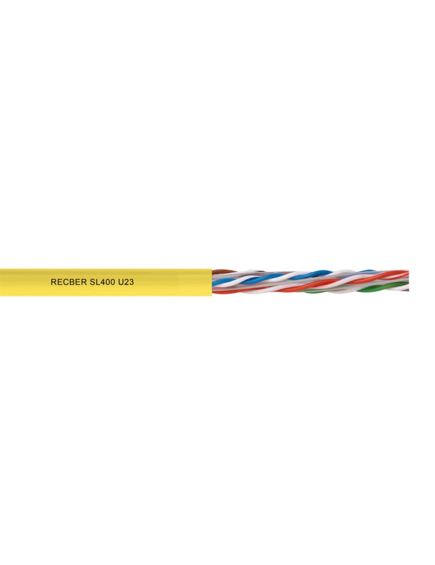 SL400 U23 LSZH CATEGORY 6 U/UTP 4X2X23AWG EURO-CLA Reçber 506022 SL400 4x2x23 AWG U23 LSZH Sarı Cat 6 U/UTP Data Kablosu