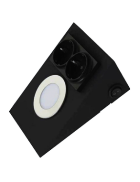 ACK AH11-00201 3000K Günışığı 2.5W Siyah Kasa Ledli Prizli Tezgah Altı Armatür