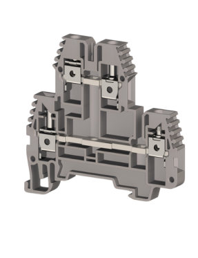 Molwex 150 080 2.5mm2 2 Giriş-2 Çıkış Vidalı Çift Katlı Klemens