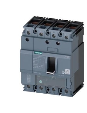 Siemens Sentron 3VA1112-4EE46-0AA0 Termik Manyetik Şalter 125A 4 Kutuplu 36kA TM220 Termik Ayar 88-125A Manyetik Ayar 1250A