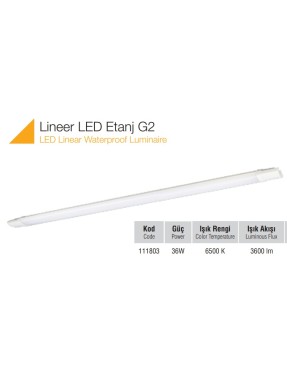 Pelsan-Tio 111803 36 W Lineer LED Etanj G2 6500 K IP65 6500K