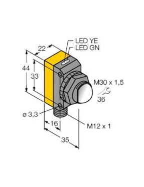 Turck 3071741 QS30RRXQ Geri Dönüşsüz Fotoelektrik Sensör