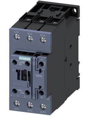Siemens Sirius Kontaktör 3RT2035-1NB30 18.5kW 41A 20-33VAC/DC 1NO+1NC Vida Bağlantılı S2 Boy 3 Kutuplu AC-3E/AC3