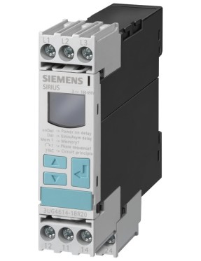 Siemens 3UG4615-1CR20 3Ug Faz Sırası Faz Kaybı Faz Asimetri Düşük Ve Yüksek Gerilim İzleme Rölesi 2Co Ko