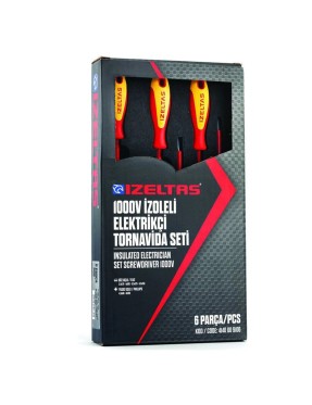 İzeltaş 4140009106 1000V Elektrikçi İzole Tornavida Set 6 Parça