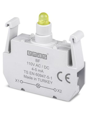 Emas BF Yedek LED'li 110V AC/DC Sarı Sinyal Blok