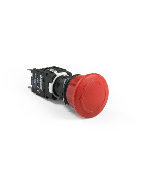 Emas D200YE30K D Serisi Plastik 1NC Acil Stop Yuvarlak 30 mm Çevirmeli Kısa Kırmızı 16 mm Buton