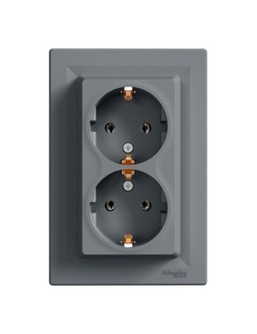Schneider Asfora Çelik İkili Topraklı Priz Çerçeveli - EPH9900162
