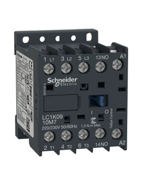 Schneider LC1K0910M7 TeSys K 9 A 4 kW 220V AC Kontaktör 3 Kutuplu 1NC AC-3