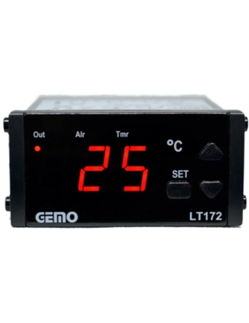 Gemo LT172-24VDC-R Isıtma/Soğutma Fonksiyonlu ON/OFF Sıcaklık Kontrol Cihazı + GM-NTC-105C Prob