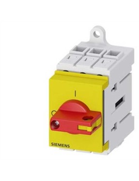 Siemens 3LD3330-0TK13 3LD3 Acil Stop Şalterleri, Raya/Panoya Monte Edilebilir Tahrik Kolu, Sarı/Kırmızı 40A 15 Kw