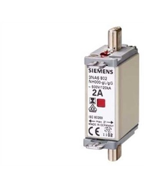 Siemens 3Na6803 Steatit Seramik Gövdeli Nh Bıçaklı Sigorta Buşonu 10A Boy 000 Genişlik 21Mm Genişlik 21Mm