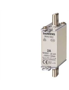 Siemens 3Na3822 Steatit Seramik Gövdeli Nh Bıçaklı Sigorta Buşonu 63A Boy 000 Genişlik 21Mm