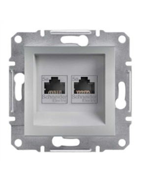 Schneider Asfora Alüminyum İkili RJ45-Cat5e-UTP Priz Çerçevesiz - EPH4400161