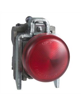 Schneider Xb4Bv64 250V Ba9S Ampul İçin Kırmızı Komple Pilot Işığı 22 mm Düz Lens