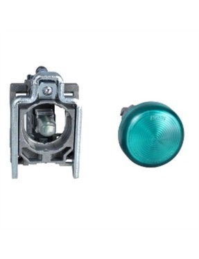 Schneider Xb4Bv63 250V Ba9S Ampul İçin Yeşil Komple Pilot Işığı 22 mm Düz Lens