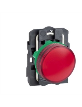 Schneider Xb5Av64 <=250V Ba9S Ampul İçin Kırmızı Eksiksiz Pilot Işığı Ø22 Düz Lens