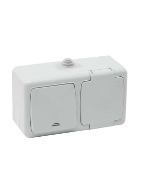 Mete Enerji 40502805 Nemliyer Yatay 2'Li Işıklı Çağırma Kapaklı Topraklı Priz 220 V