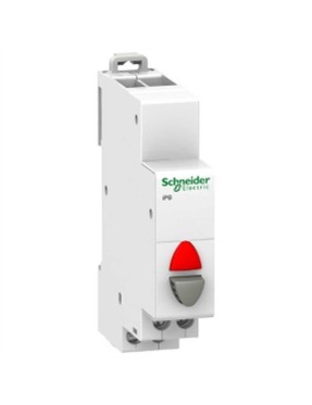 Schneider A9E18037 Acti9 İpb 1Nk Gri Tek Basmalı Düğme - Gösterge Işığı Kırmızı 110-230Vac